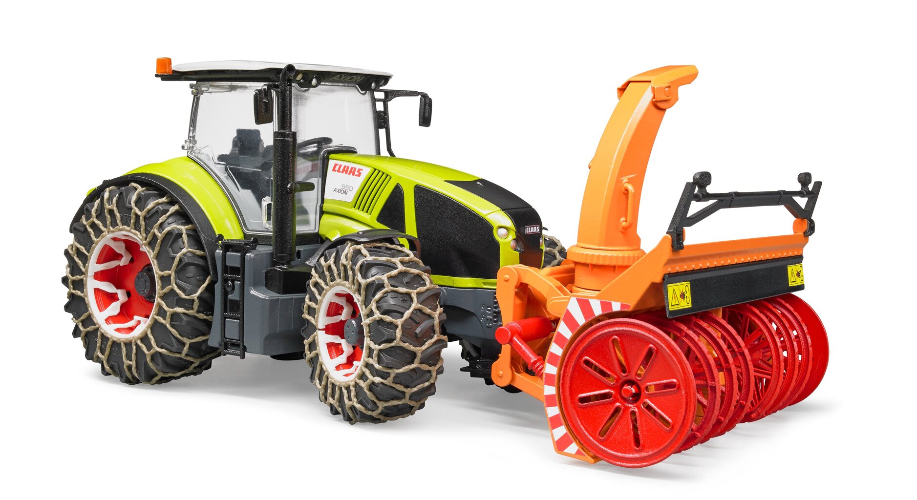 Tractor Bruder Agriculture - Claas Axion 950, cu lanturi si freza de zapada 03017