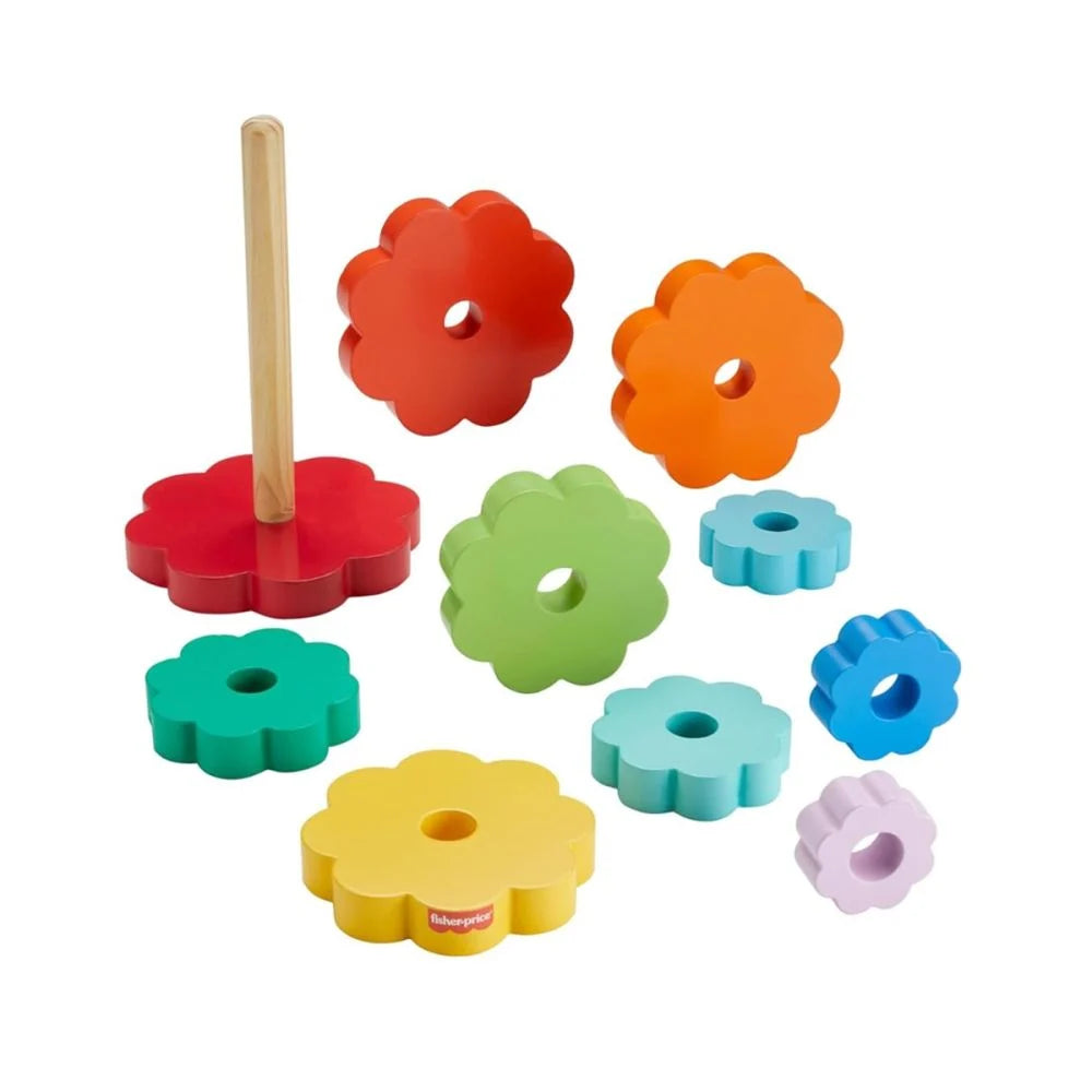 Mattel Wood Jucarie Din Lemn - Piramida Cu Inele Fp Mthxt77