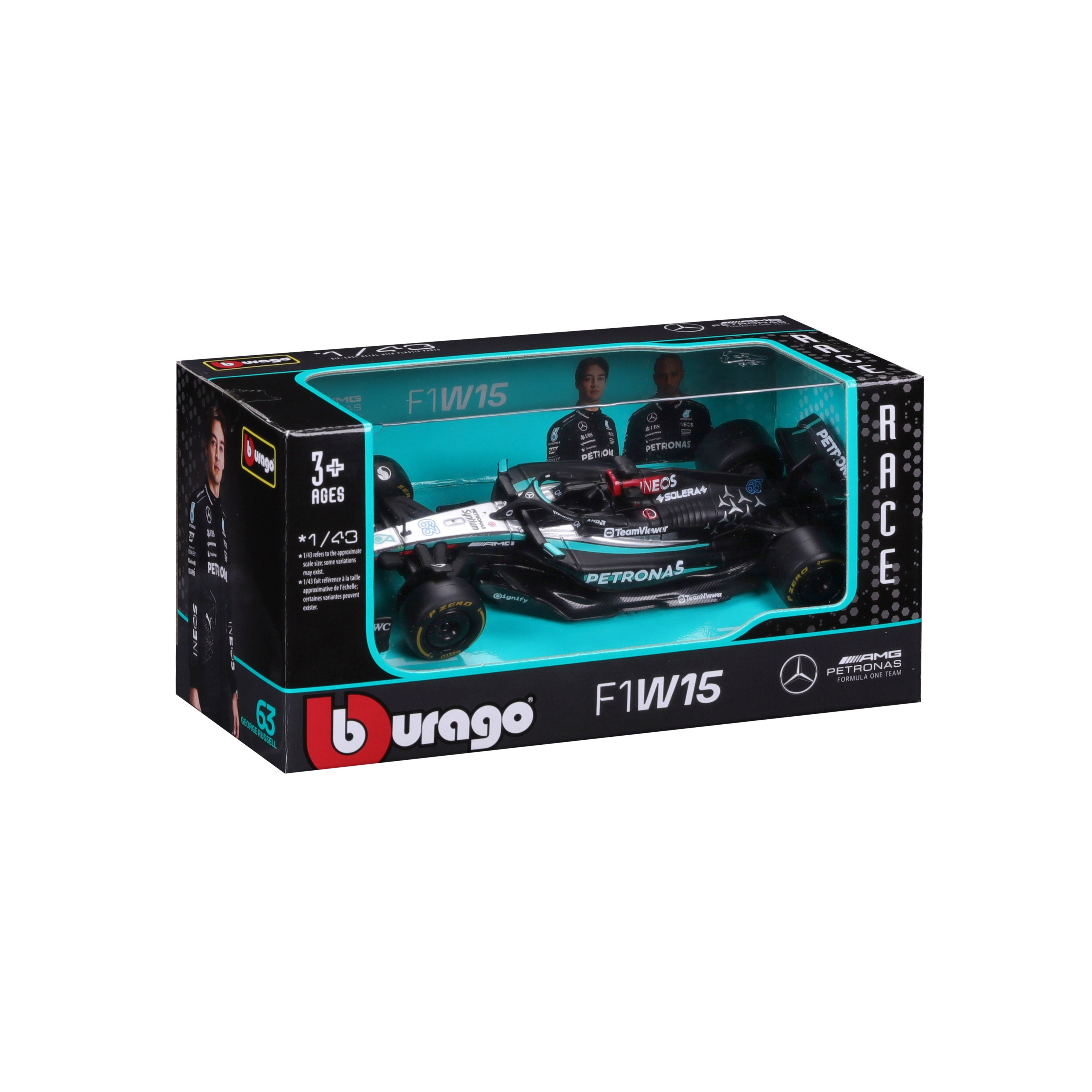 Bb38176-38208/63 Macheta Formula 1 1/43- Mercedes-Amg Petronas F1 W15Team (2024)