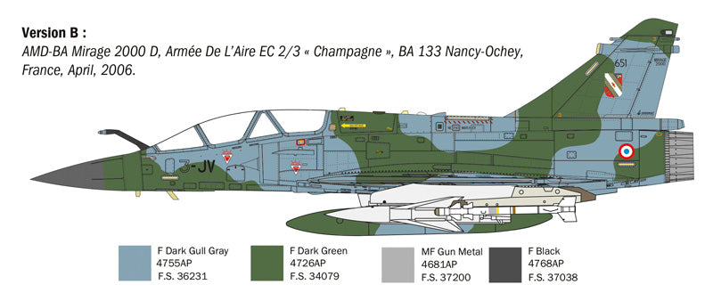 MACHETA  ITALERI AVION MIRAGE 2000 D SCARA 1:72 IT90023