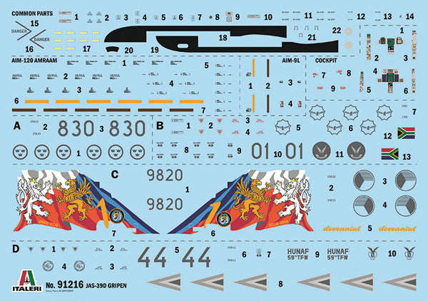 MACHETA ITALERI AVION JAS-39 TWIN SEATER IT91216