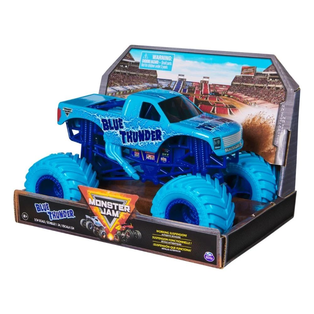 Masinuta metalica Monster Jam, scara 1/24, Blue Thunder, SPM6056371-20144301