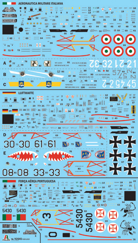 MACHETA  ITALERI AVION G91 R1/3/4 GINA SCARA 1:48 IT92645