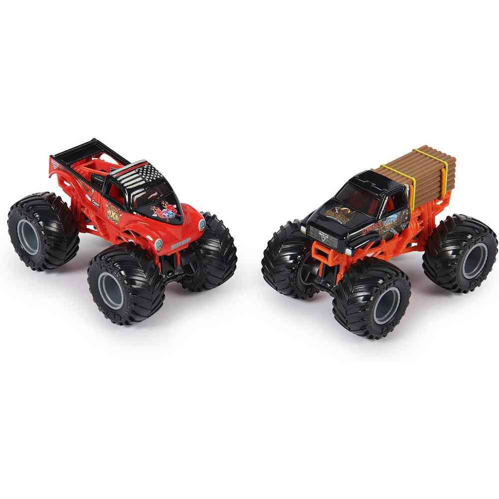 Set 2 masinute Monster Jam scara 1/16, Lumberjack vs Axe, SPM6064128-20144318