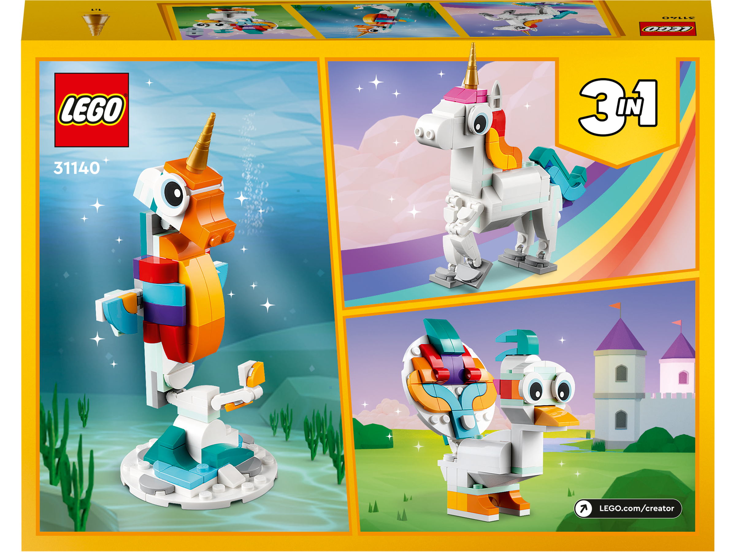 LEGO® Creator 3 in 1 - Unicorn magic 31140, 145 piese