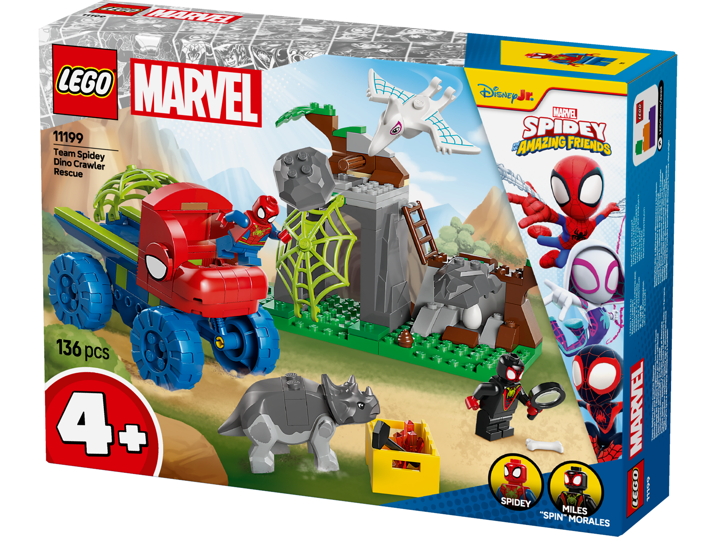 LEGO® Spidey - Echipa Spidey in misiune de salvare in Dino Crawler 11199, 136 piese