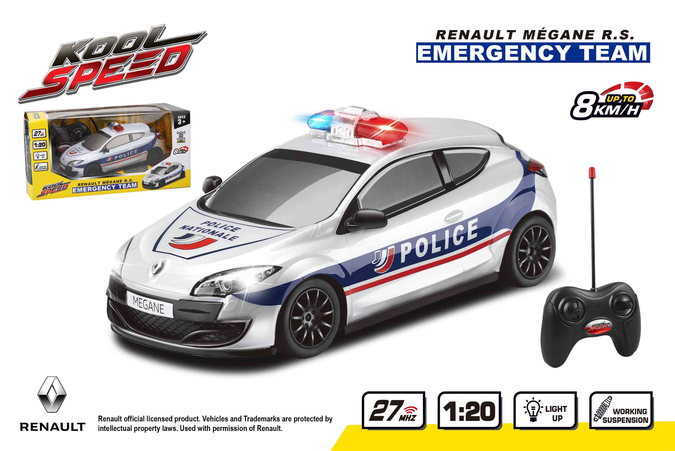 Masina Rc 1:20 R/C Renault Mégane R.S. Masina De Politie Pcdhtrc10491