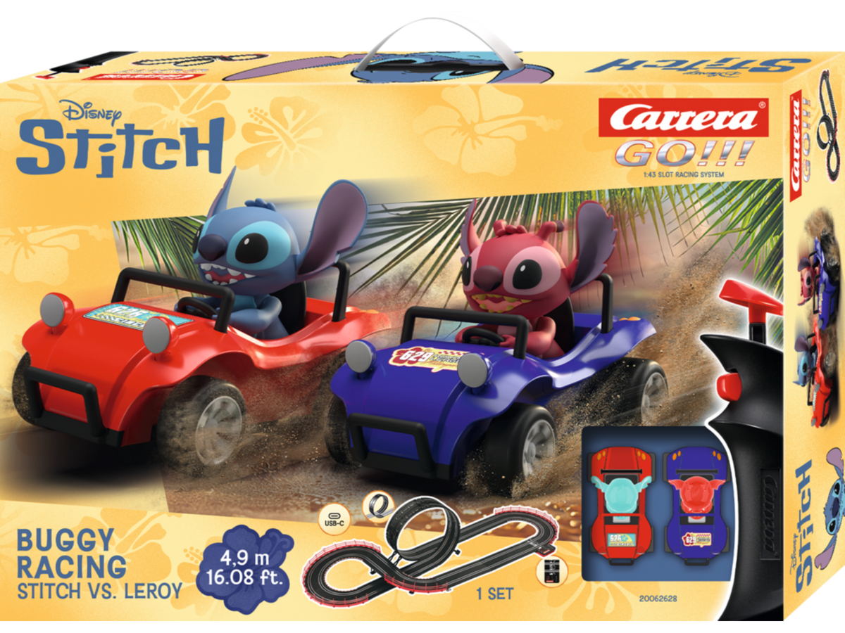 Carrera GO!!! Disney Stitch - Circuit de curse 4,9 m cu Stitch și Leroy | Scara 1:43 | 6+ ani
