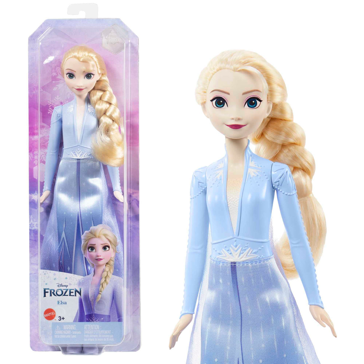 Papusa Mattel Elsa in rochie albastra HLW48