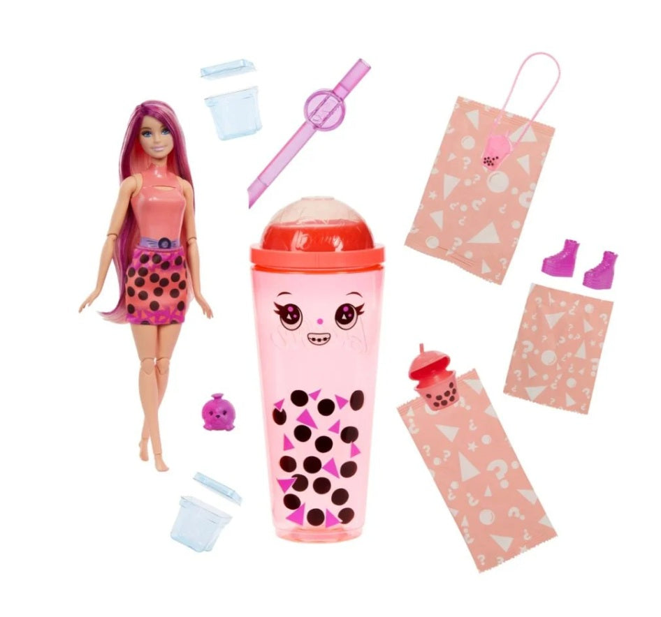 Papusa cu accesorii Barbie, Color Pop Reveal, Bubble Tea, Mango Mochi, HTJ22