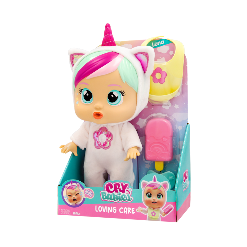 Cry Babies Loving Care – Păpușă bebeluș Unicorn, 26,5 cm Lena 929562