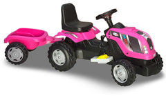 Tractor cu pedale si remorca Micromax MMX Pink