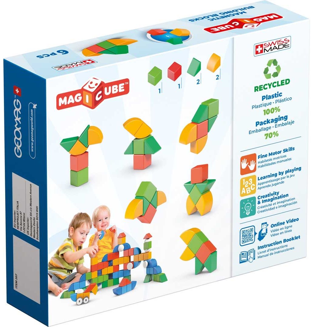 Set de constructie magnetic, Magicube Animale, 6 piese, Geomag, 207