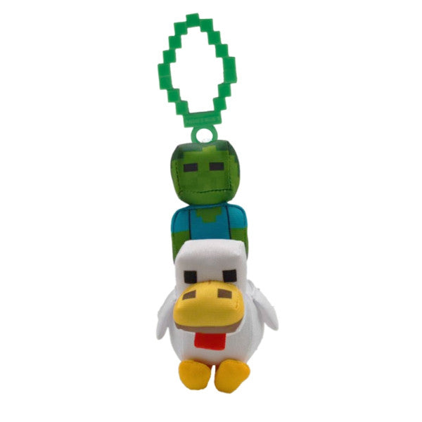 Minecraft Plus Clip On 15 Cm Chicken Jockey Pmimc7204Cj