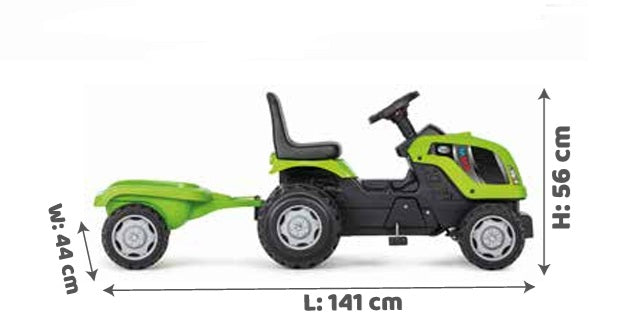 emag tractor cu pedale Tractor cu pedale si remorca Micromax MMX, verde – PEAK TOYS DISTRIBUTION