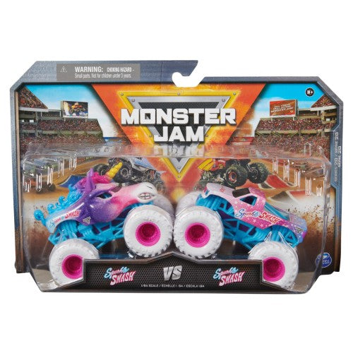 Set 2 masinute Monster Jam scara 1/16, Sparkle Smash vs Sparkle Smash, SPM6064128-20144320