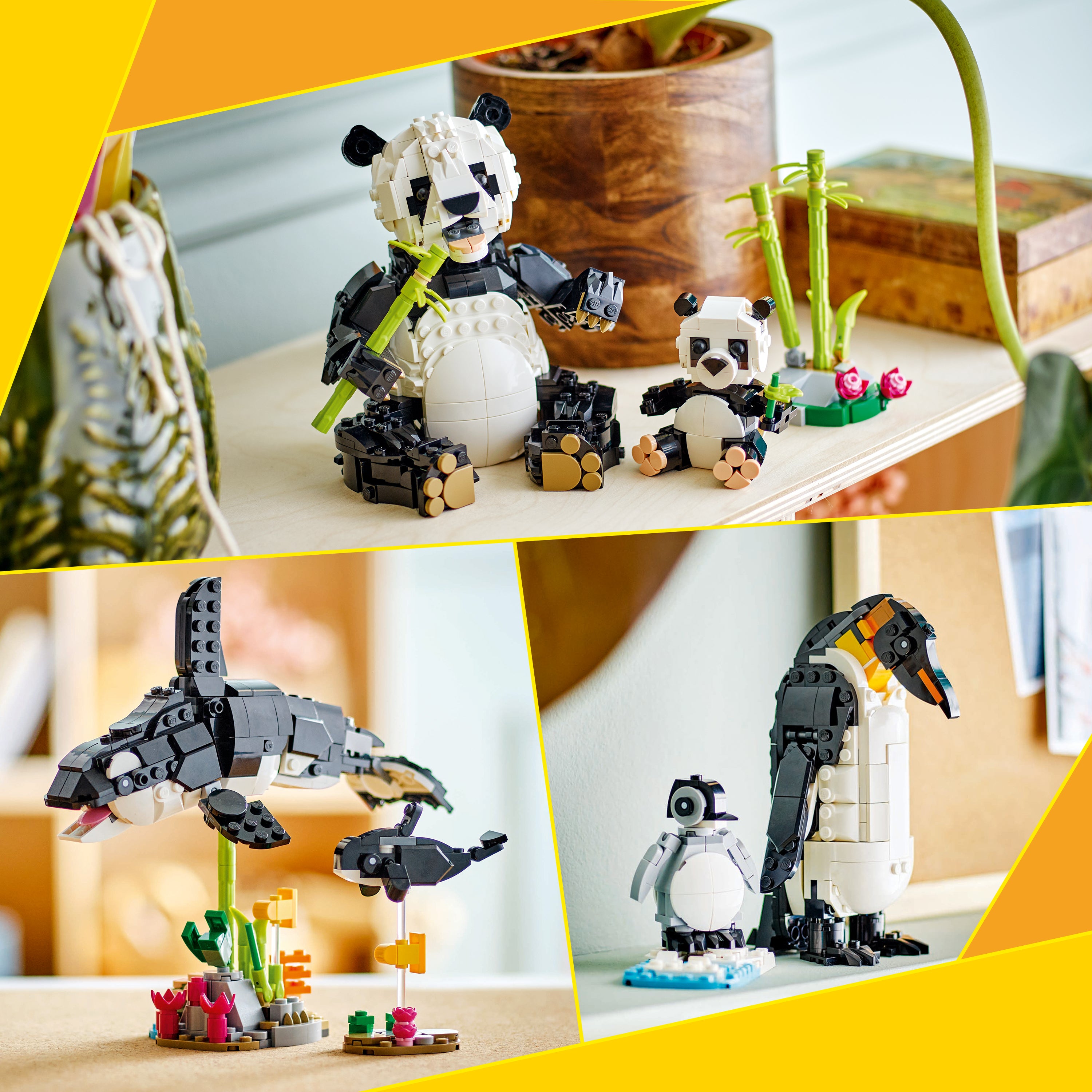 LEGO® Creator 3 in 1 - Animale salbatice: Familia de ursi panda 31165, 626 piese