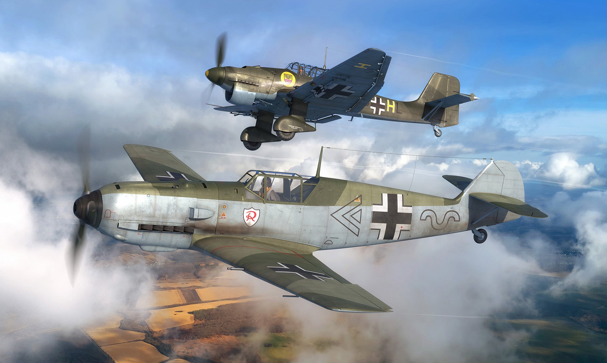 Kit De Asamblare Revell Messerschmitt Bf109E Si Junkers Ju87B Stuka Rev03770