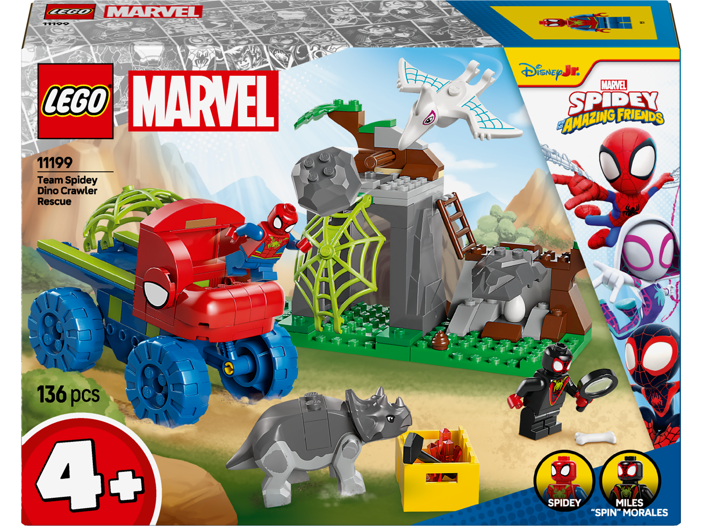 LEGO® Spidey - Echipa Spidey in misiune de salvare in Dino Crawler 11199, 136 piese