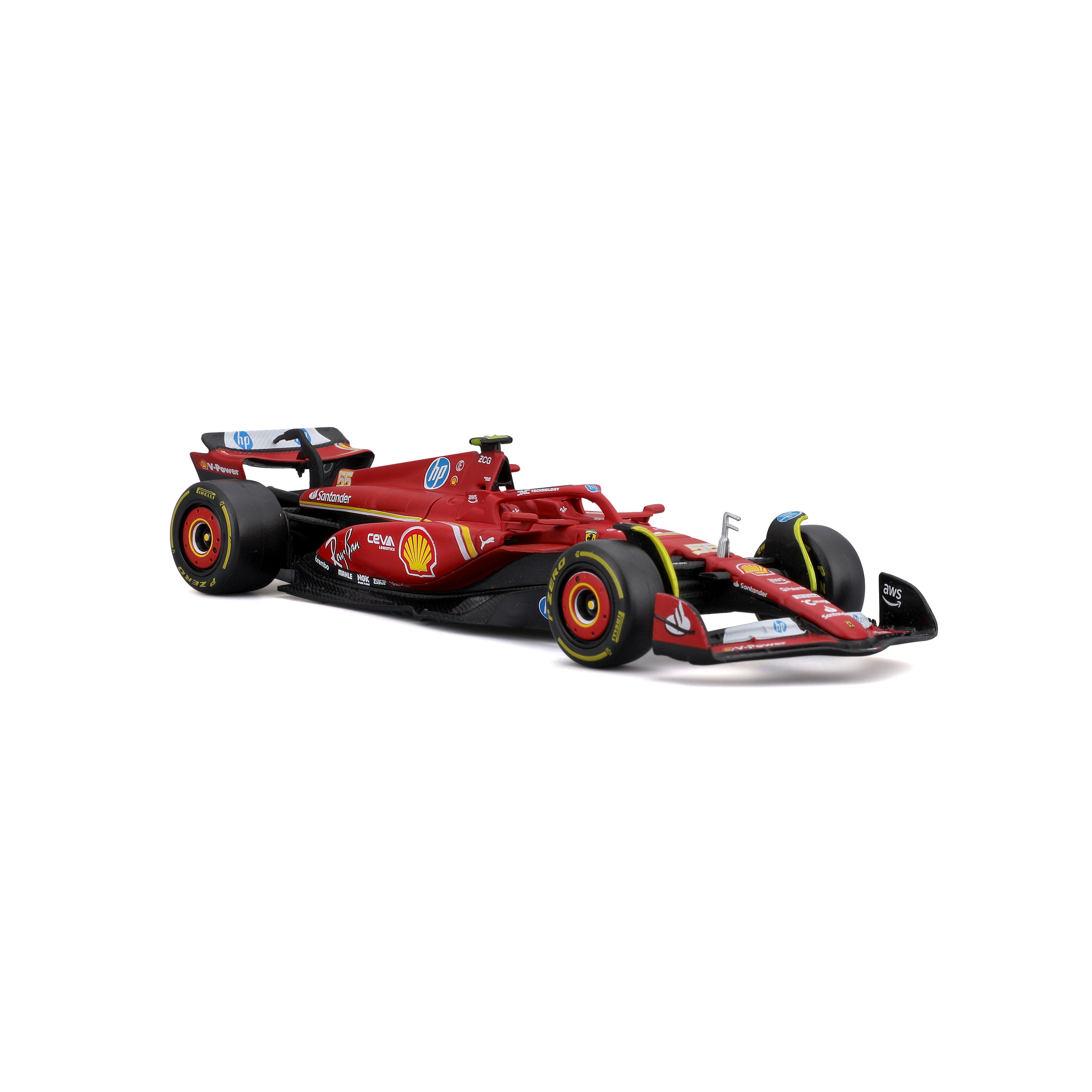 Macheta masinuta Bburago 1/43 Ferrari Formula Racing SF24 Team #55 Carlos Sainz BB36844-55