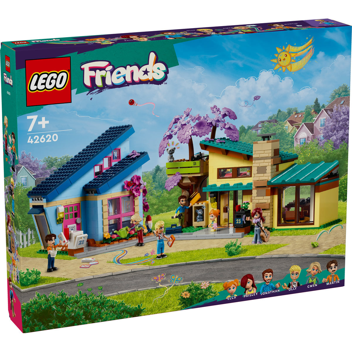 LEGO® Friends - Casele familiale ale lui Olly si Paisley 42620, 1126 piese