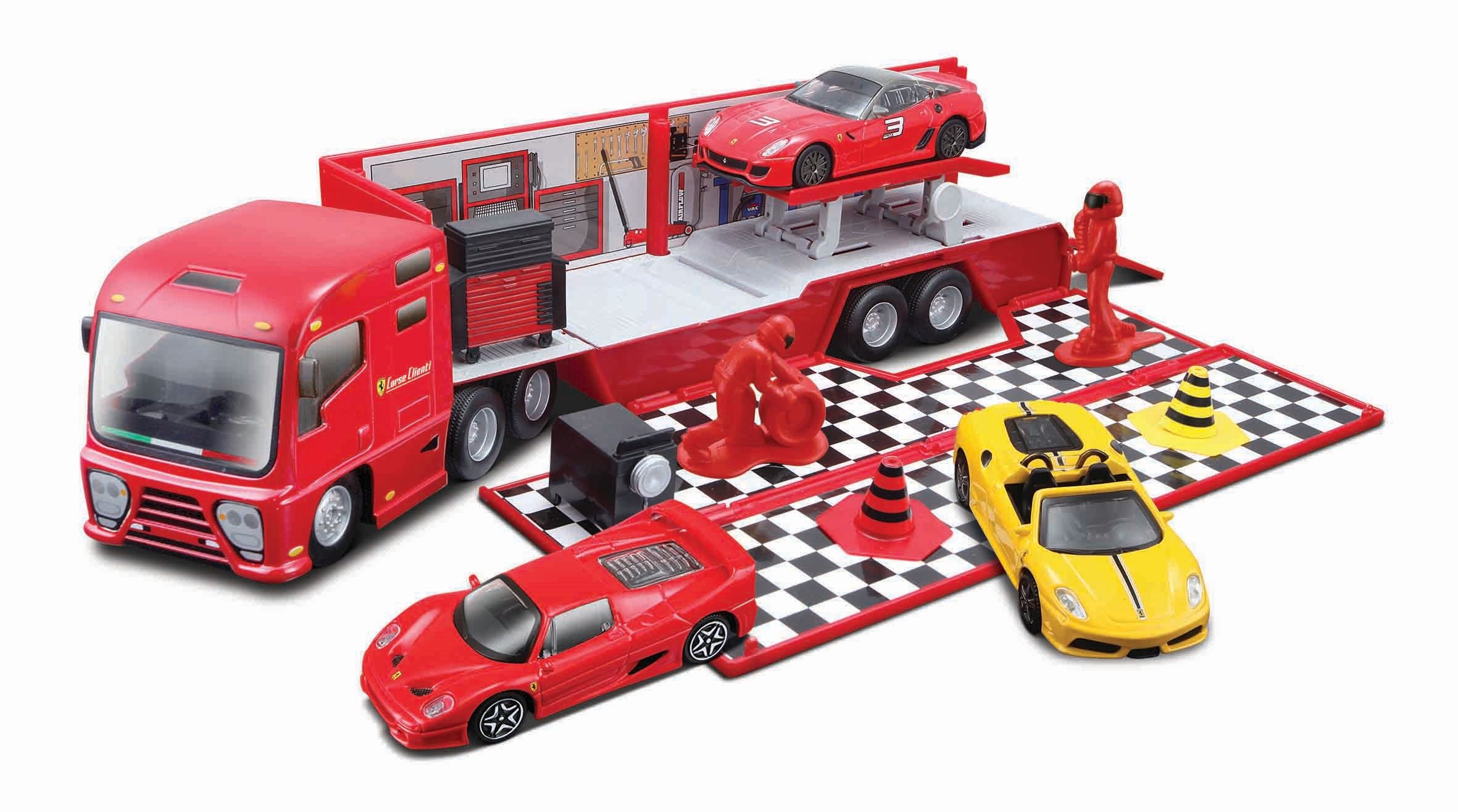 Camion Bburago Trailer Cu Masinuta 1/43 Bb31202