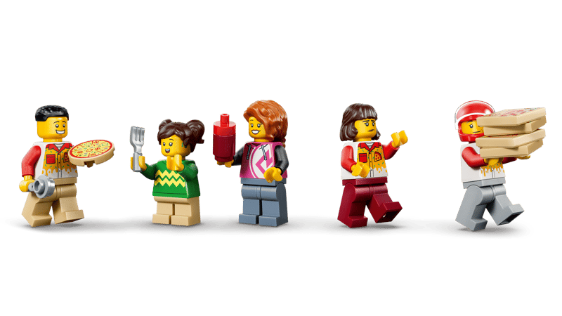 Set de constructie LEGO® City Experienta livrarii de pizza cu vehicule 60496, Jucarii pentru Copii de 6+ ani, Jucarii pentru Baieti si Fete, Idee de Cadou pentru Copii