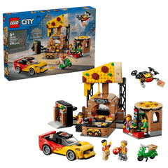 Set de constructie LEGO® City Experienta livrarii de pizza cu vehicule 60496, Jucarii pentru Copii de 6+ ani, Jucarii pentru Baieti si Fete, Idee de Cadou pentru Copii