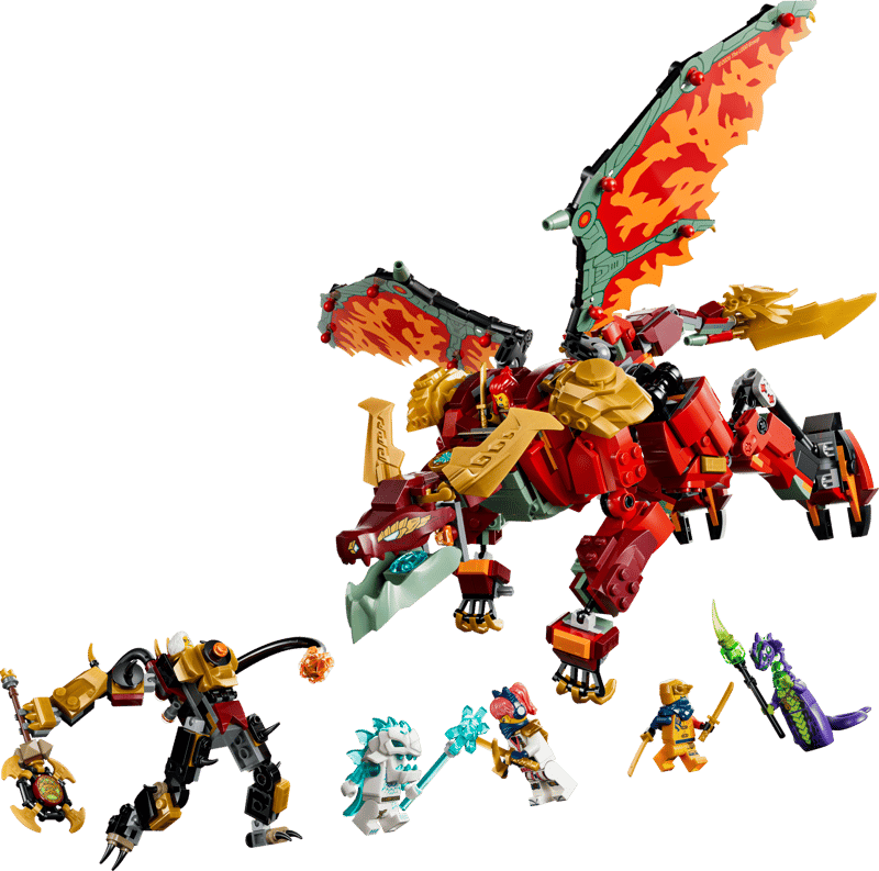 LEGO® NINJAGO® - Robotul dragon transformator al lui Wyldfyre 71868, 821 piese