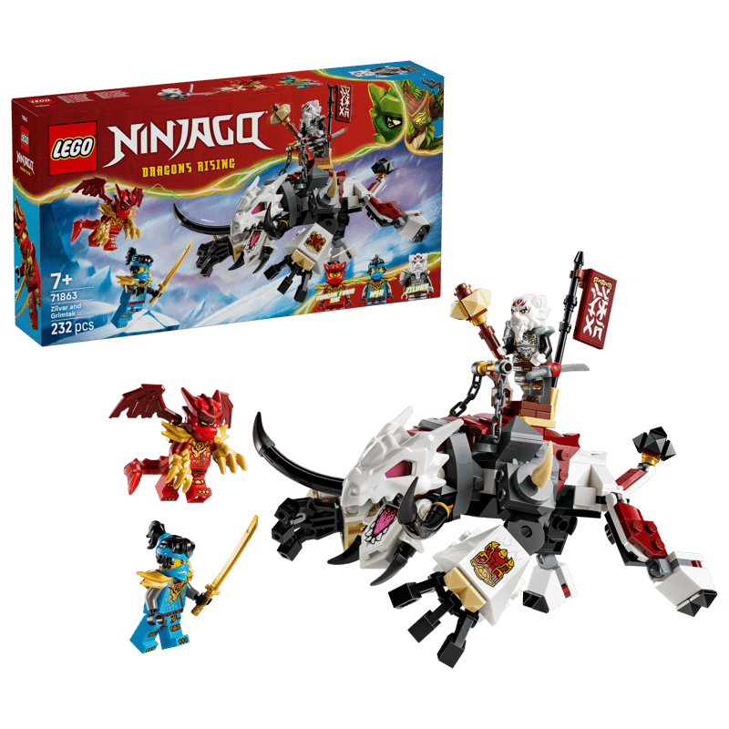 LEGO® NINJAGO® - Zilvar si monstrul dragon Grimtak 71863, 232 piese