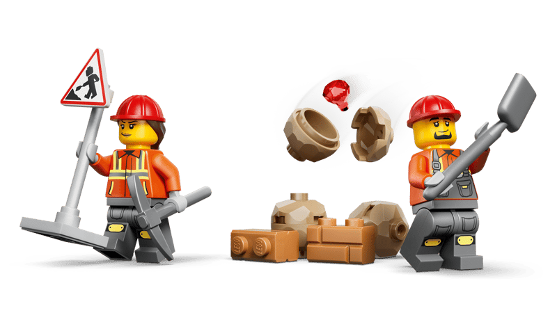 Set de constructie LEGO® City Buldoexcavator galben 60480, Jucarii pentru Copii, Jucarii pentru Baieti si Fete, Idee de Cadou pentru Copii