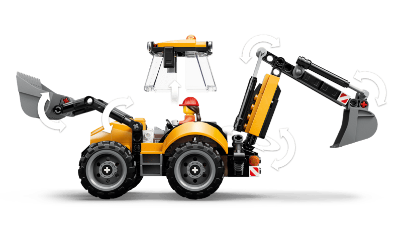 Set de constructie LEGO® City Buldoexcavator galben 60480, Jucarii pentru Copii, Jucarii pentru Baieti si Fete, Idee de Cadou pentru Copii