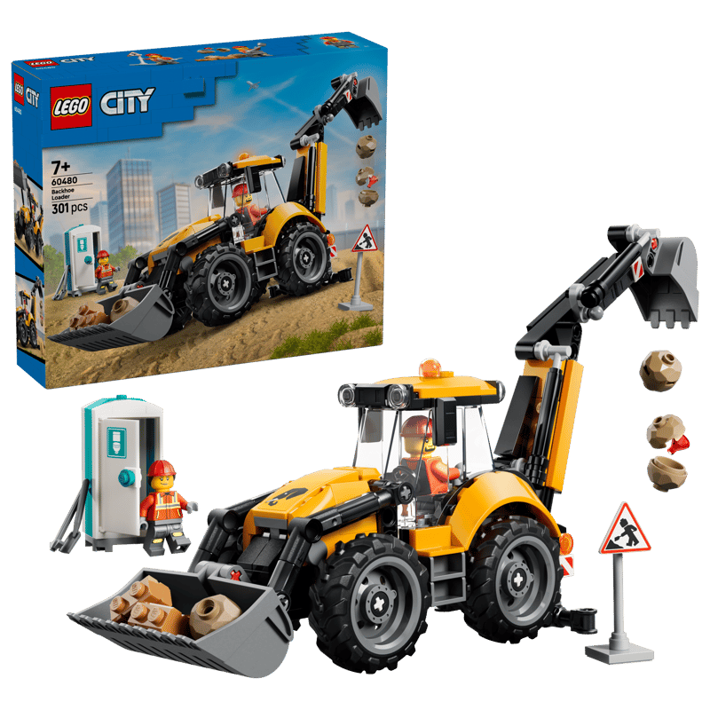 Set de constructie LEGO® City Buldoexcavator galben 60480, Jucarii pentru Copii, Jucarii pentru Baieti si Fete, Idee de Cadou pentru Copii