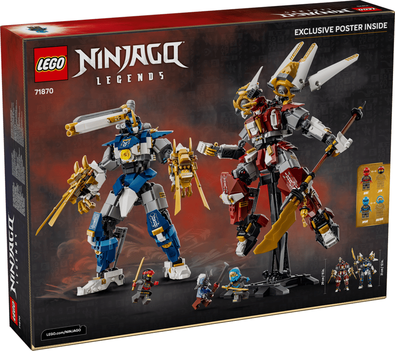 LEGO® NINJAGO® - Robotii Titan gemeni 71870, 1707 piese