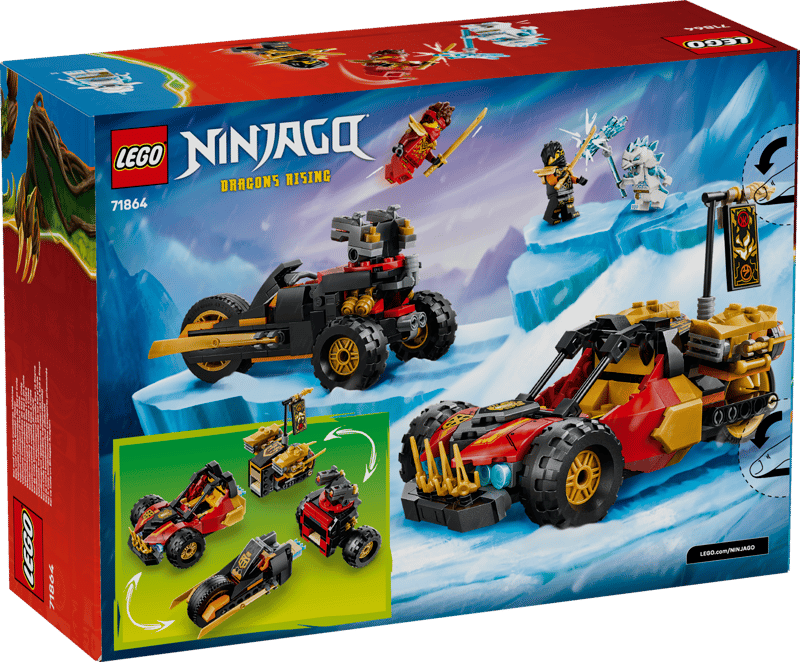LEGO® NINJAGO® - Vehiculele transformabile ale lui Kai si Cole 71864, 394 piese