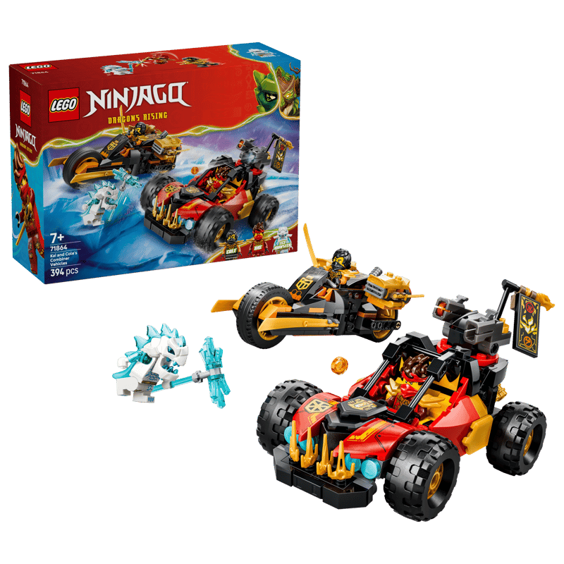 LEGO® NINJAGO® - Vehiculele transformabile ale lui Kai si Cole 71864, 394 piese