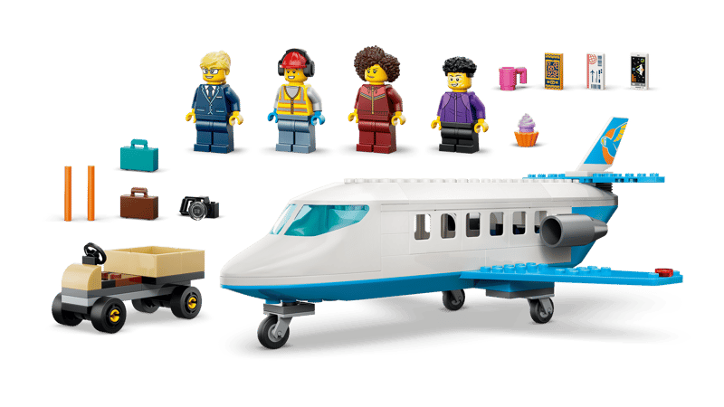 Set de constructie LEGO® City Avion cu reactie pentru pasageri 60492, Jucarii pentru Copii de 4+ ani, Jucarii pentru Baieti si Fete, Avion de Jucarie, Idee de Cadou pentru Copii