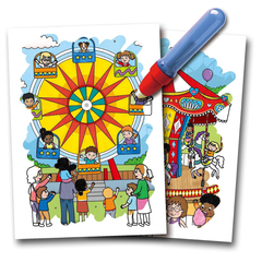 Carte de Colorat cu Apă Galt Water Magic – Parcul de Distracții, Reutilizabilă, JGC1150400342