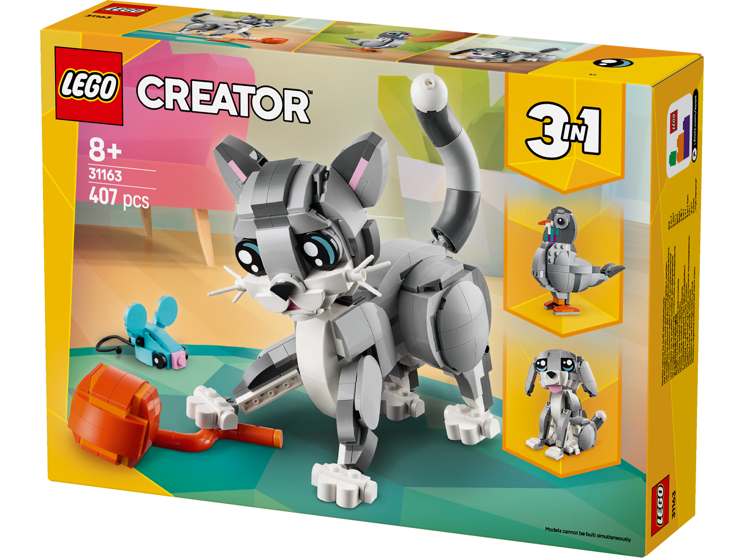 LEGO® Creator 3 in 1 - Pisica jucausa 31163, 407 piese