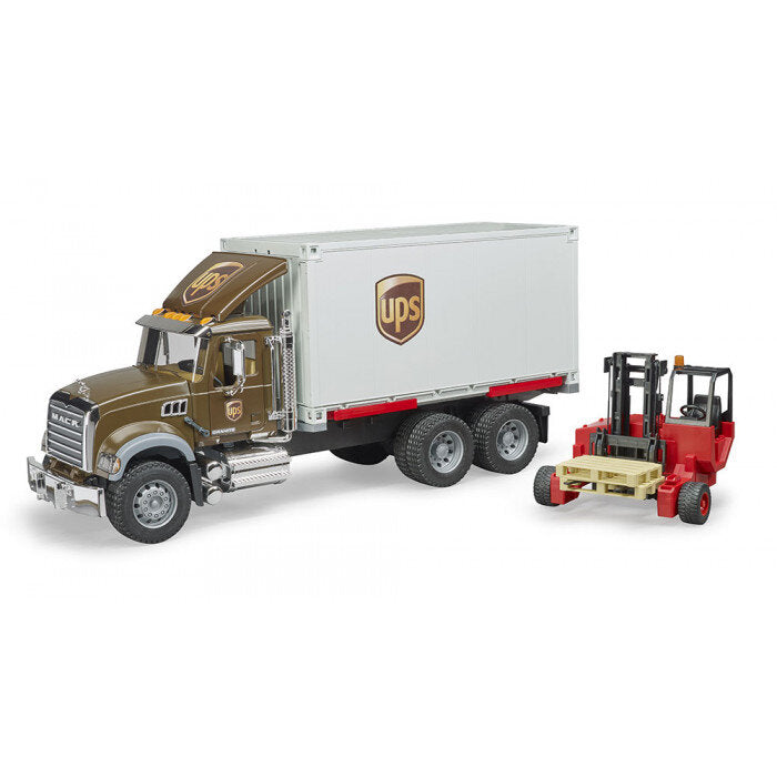 Camion Bruder - UPS Mack Granite si stivuitor, 1:16 02828