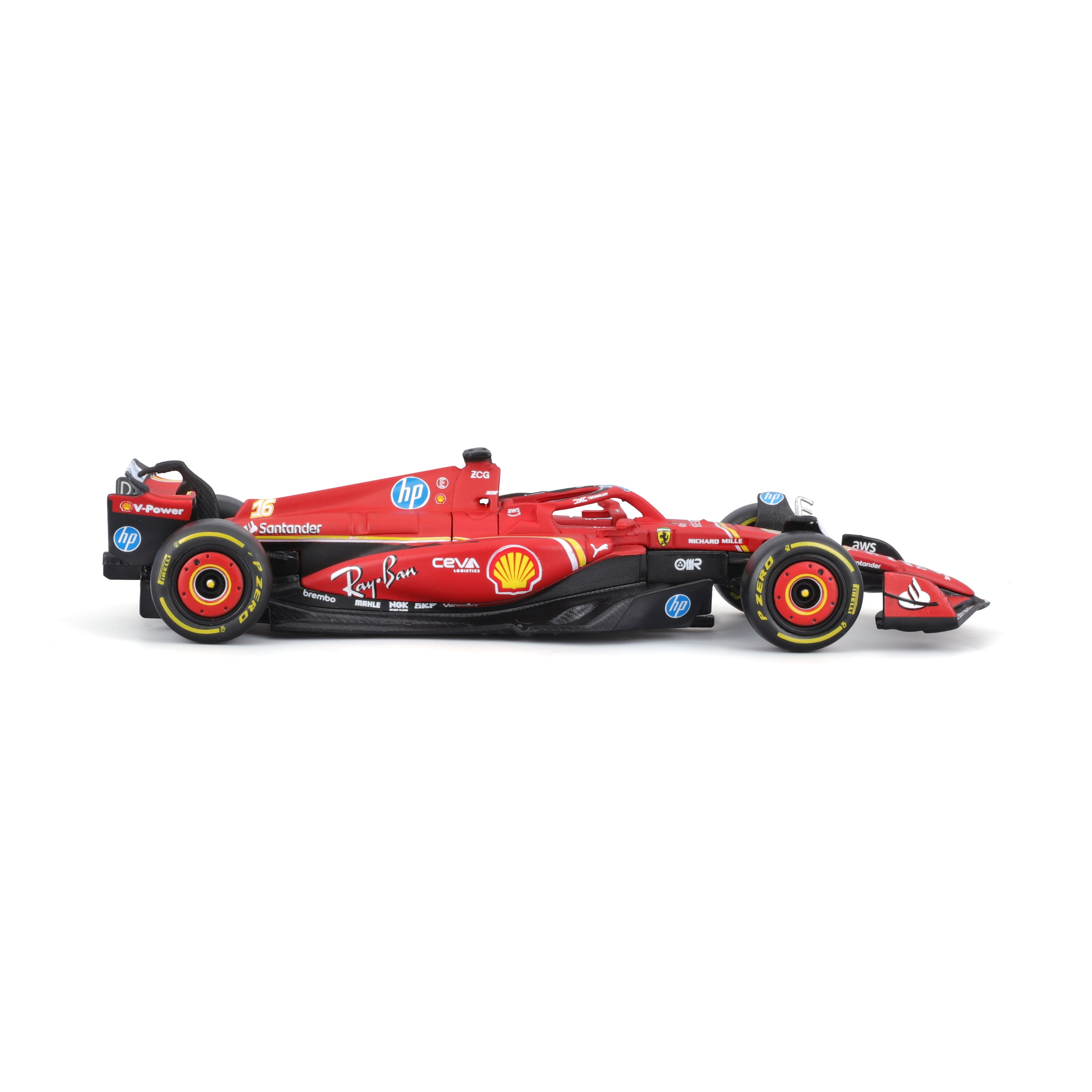 Macheta masinuta Bburago 1/43 Ferrari Formula Racing SF24 Team #16 Charles Leclerc BB36844-16