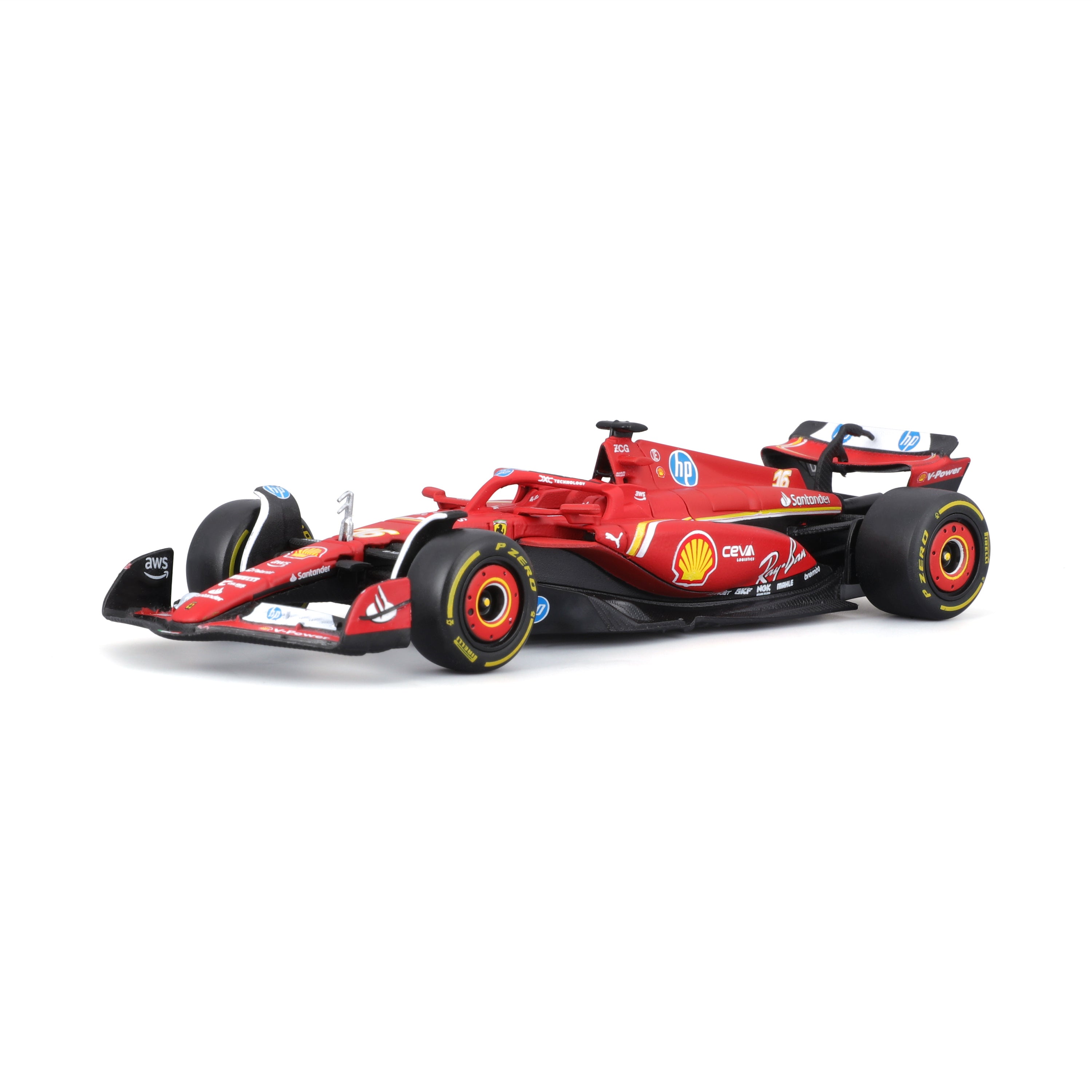 Macheta masinuta Bburago 1/43 Ferrari Formula Racing SF24 Team #16 Charles Leclerc BB36844-16