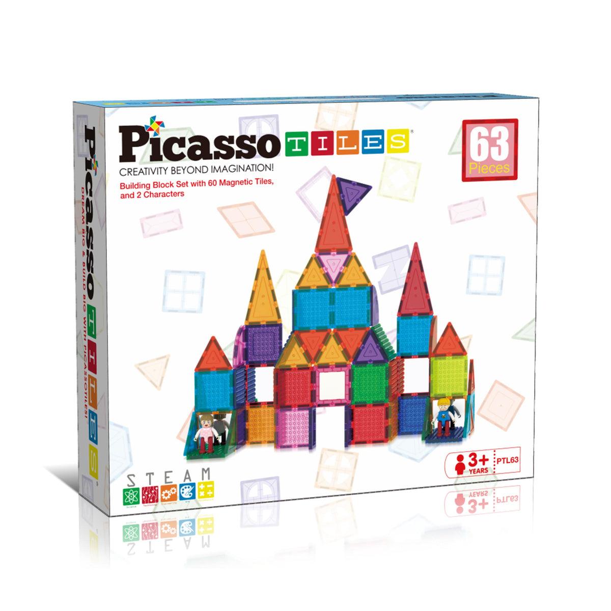 Picasso Tiles Set Magnetic 63 Buc Set Constructii PICPTL63 026936