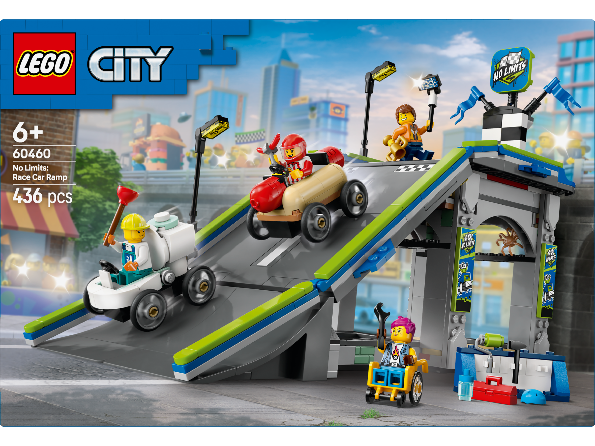 LEGO® City - Fara limite: Rampa pentru curse de masini 60460, 436 piese