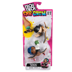 Tech Deck, SK8 Crew, set 2 mini placi de skateboard cu 2 figurine, model 1, SPM6071061-20148776