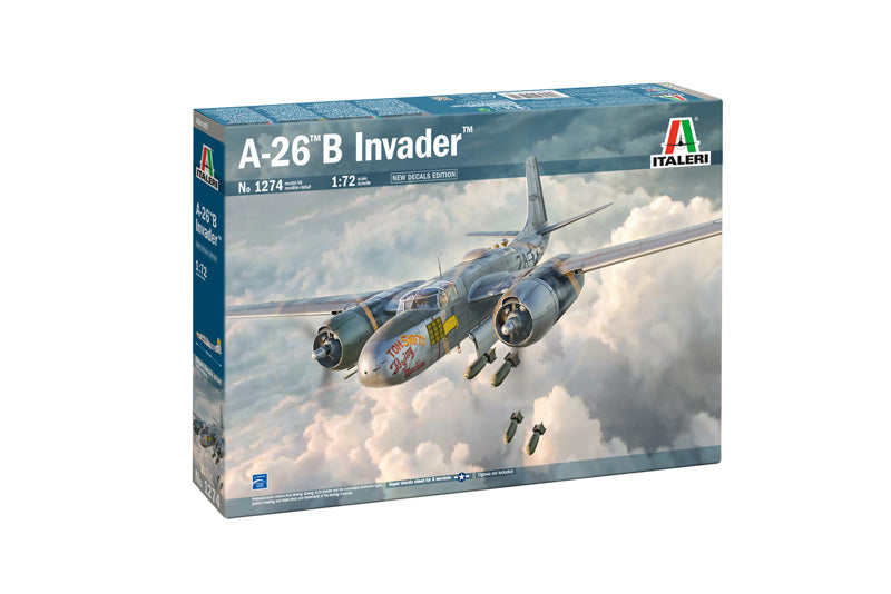 Macheta aeromodel de construit Avion A-26 A/B Invader  Scara 1:72 Italeri 1274