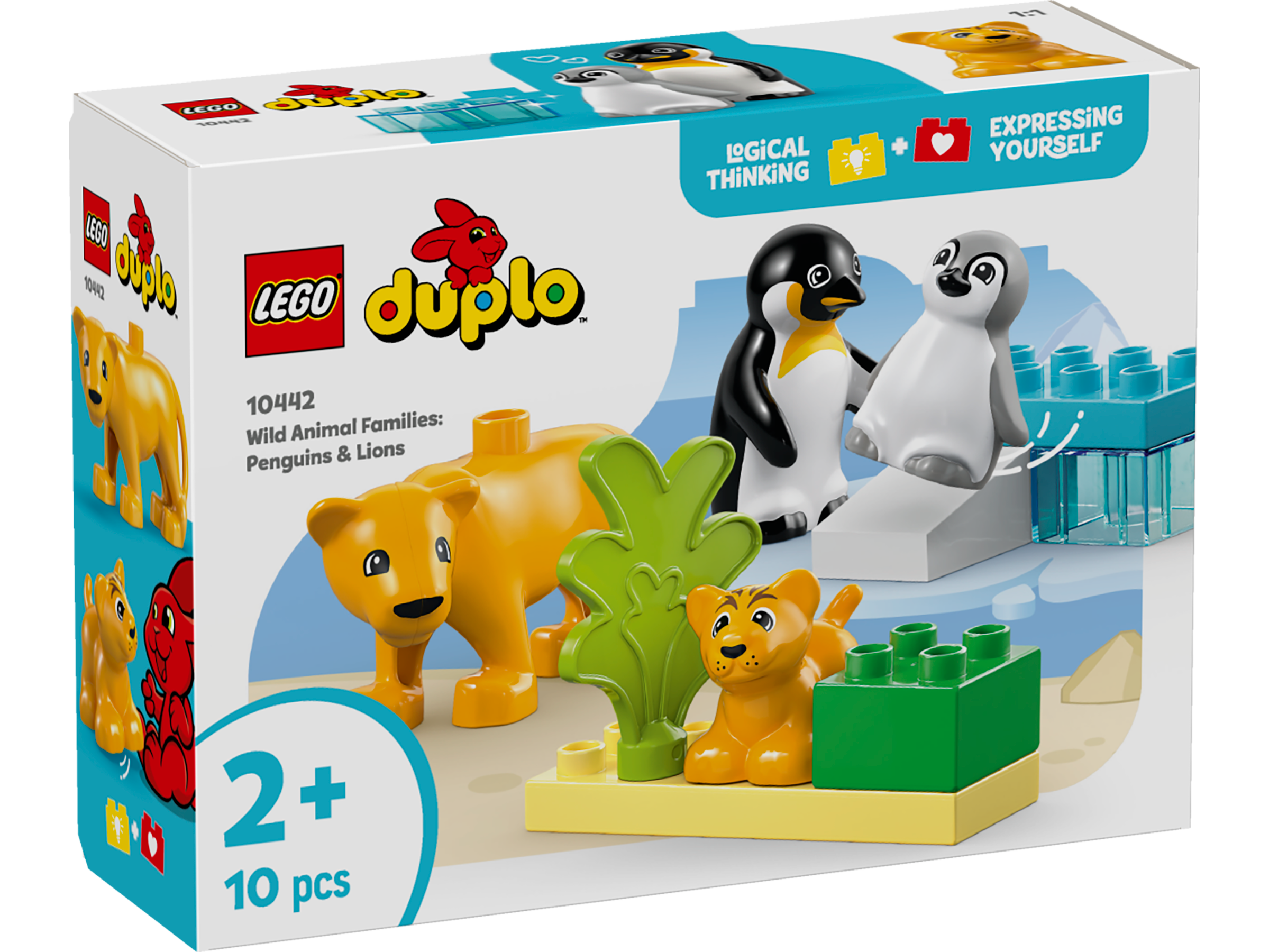 LEGO® DUPLO - Familii de animale salbatice: Pinguini si lei 10442, 10 piese