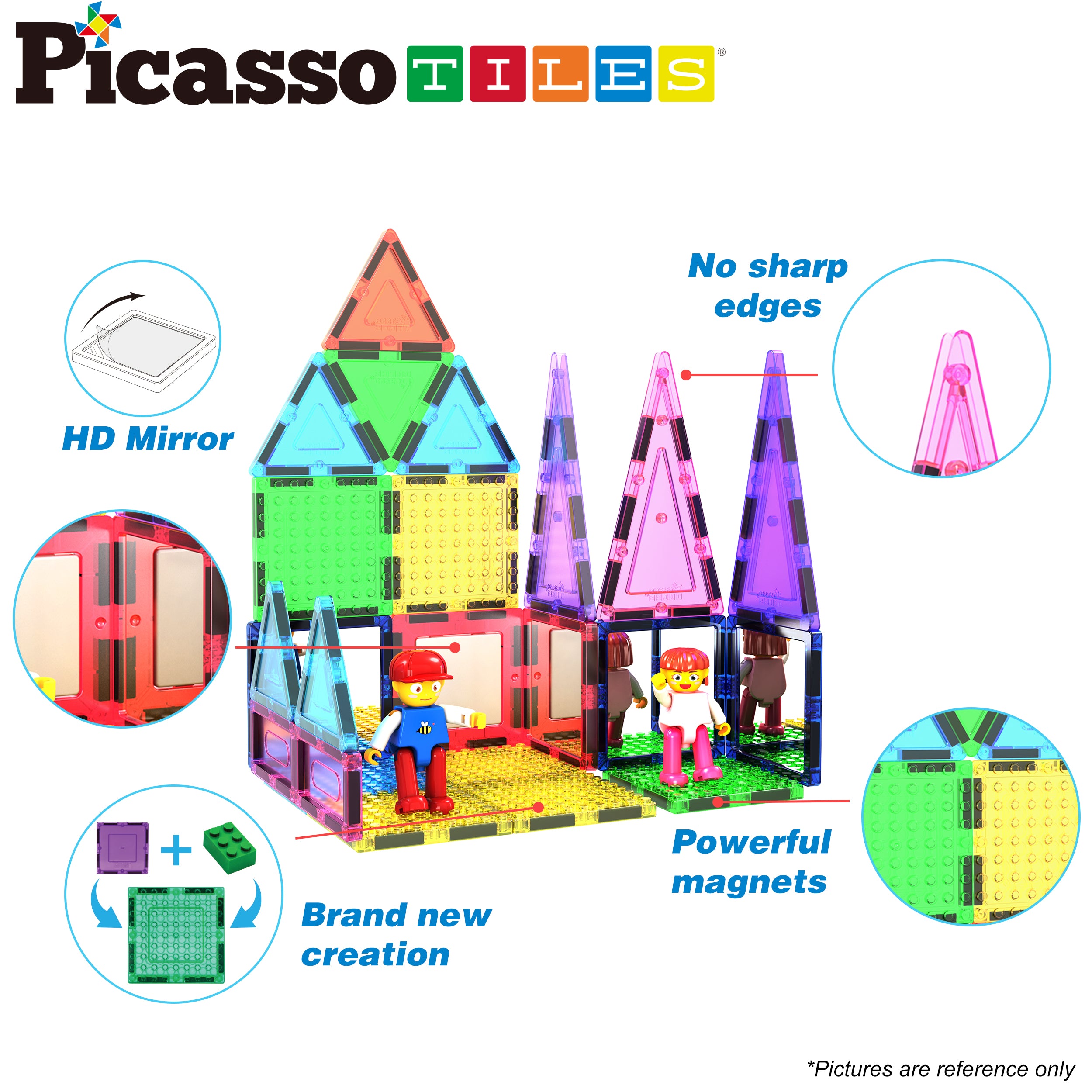 Picasso Tiles Set Magnetic 63 Buc Set Constructii PICPTL63 026936