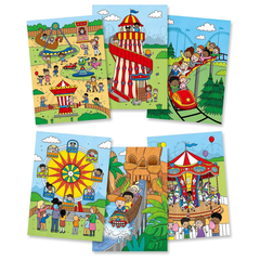 Carte de Colorat cu Apă Galt Water Magic – Parcul de Distracții, Reutilizabilă, JGC1150400342