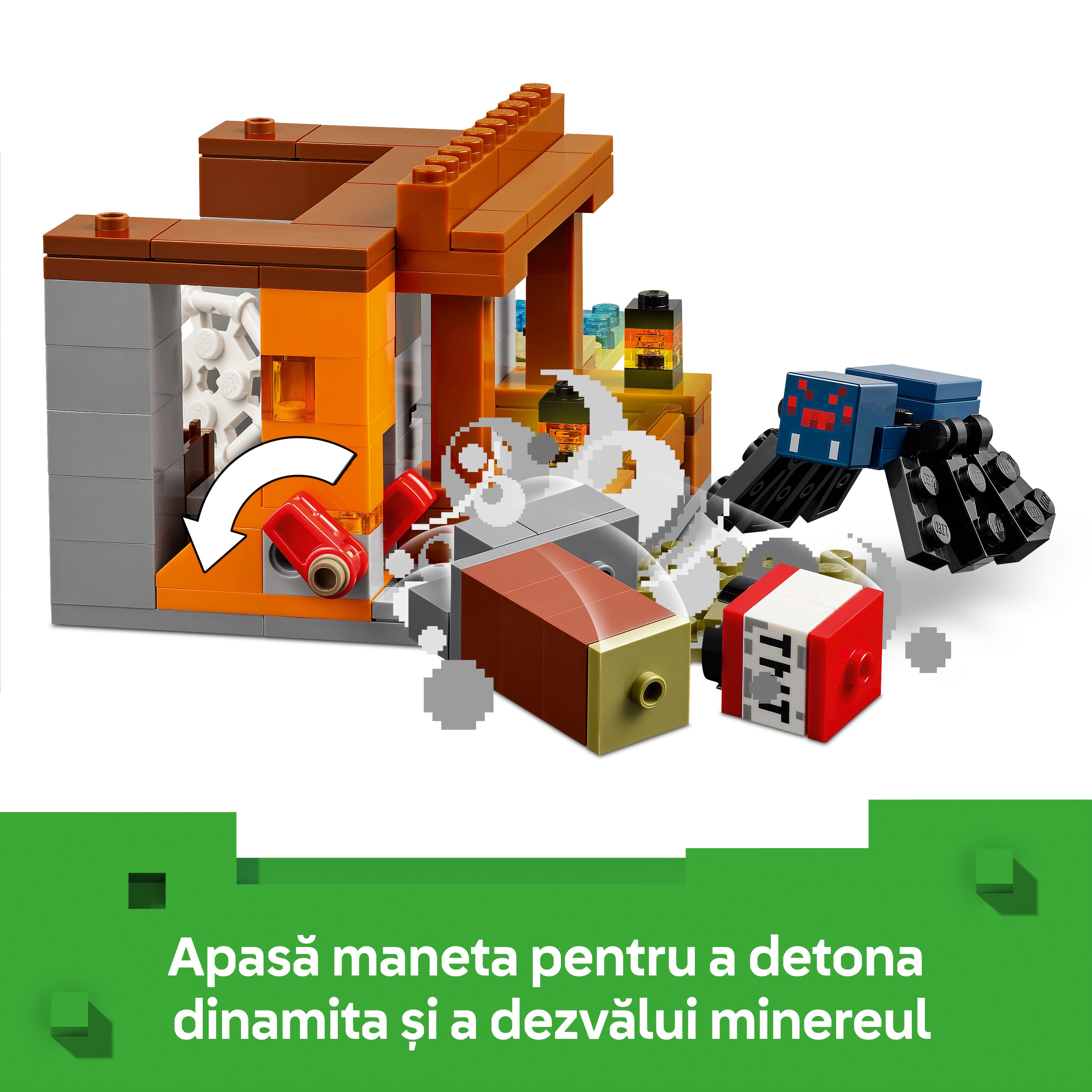 LEGO® Minecraft - Expeditia de minerit cu Tatu 21269, 247 piese